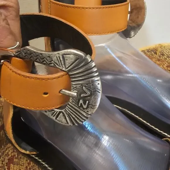 Zadig & Voltaire Studded Brown Leather Sandals Size 39 - Picture 3 of 10